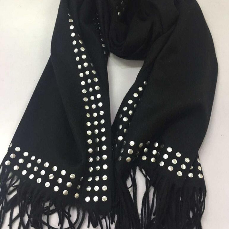 Pure Cashmere Scarves Black Paillette Women Fashional Winter Scarf